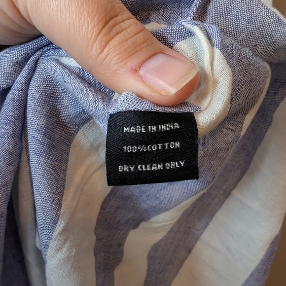 SUNO Blue Striped Floral Embroidered Sleeveless Long Midi Dress w/ Pockets 10 - Picture 4 of 11